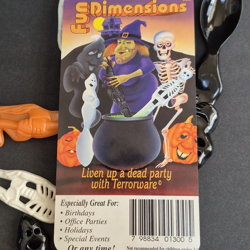 1997 Terror Ware Halloween Utensils fork Spoon Knife Fun Dimensions Vintage 90's